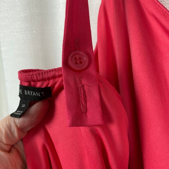 Lane Bryant Hot Pink Full Length Jumpsuit Sz.14W - Picture 9 of 13